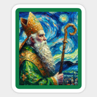 Saint Patrick at Starry Night Sticker